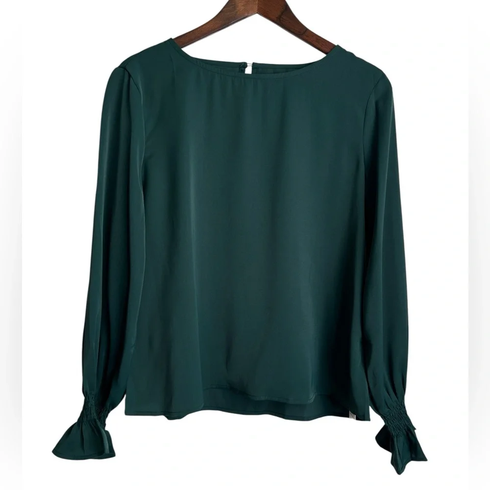 Cupshe Dark Green Long sleeved Blouse - M - NWT - Picture 1 of 8